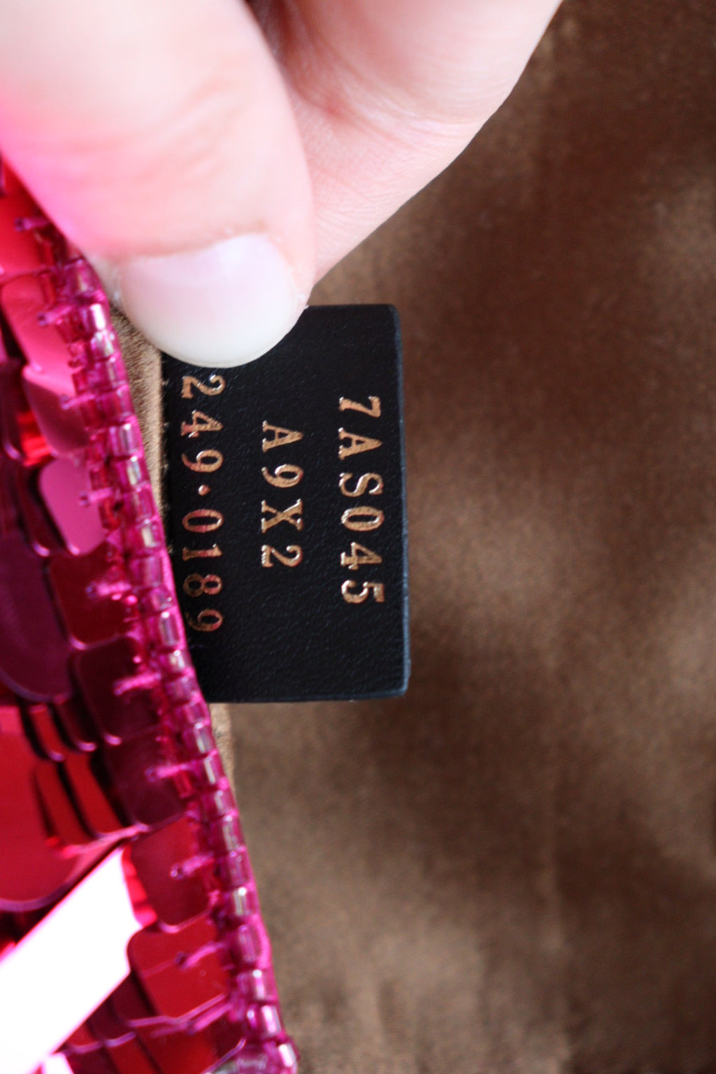 Fendi nano baguette con paillettes fucsia
