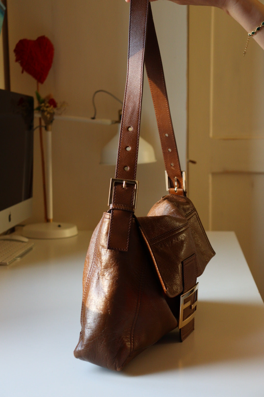 Fendi Baguette Large marrone in condizioni eccellenti