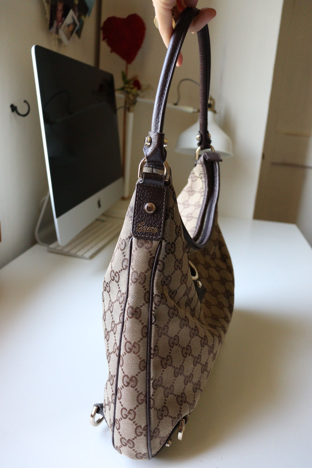 Gucci Abbey D ring in cavas modello Large