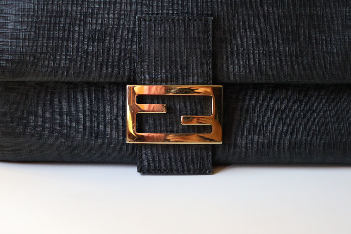 Fendi Mamma Baguette tela zucchino cerata