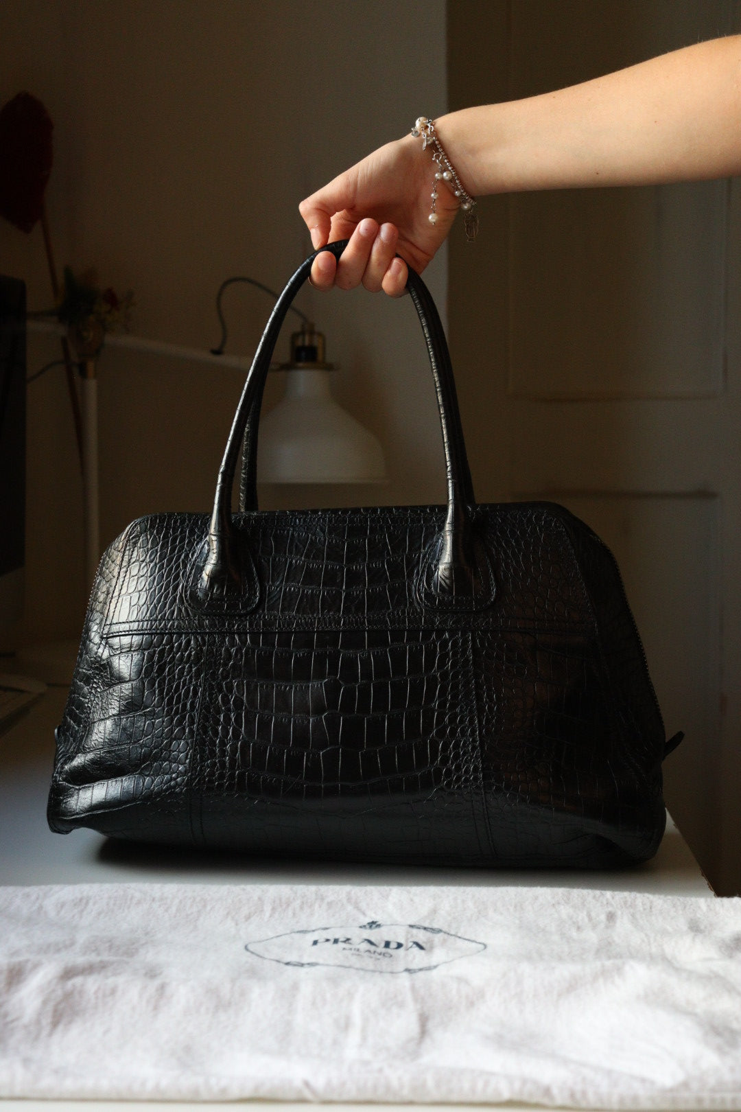 Rarissimo Bauletto Prada in pelle stampa Cocco