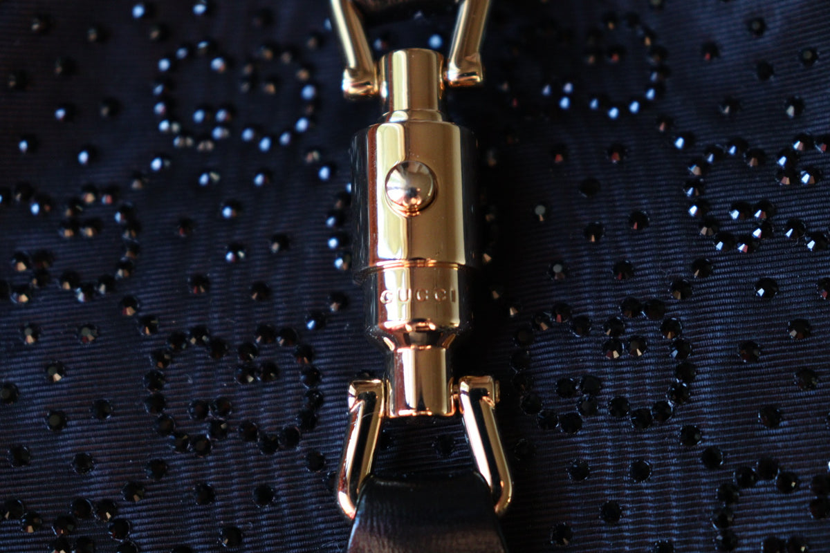 Gucci Jackie mini 1961 Crystal Monogram nera con corredo completo