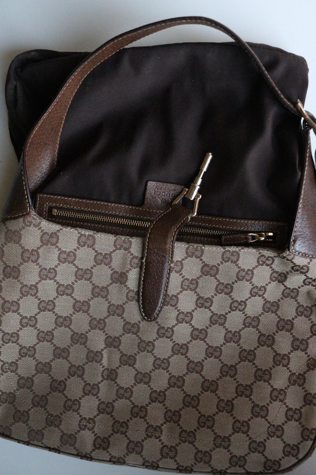 Gucci Jackie media canvas beige