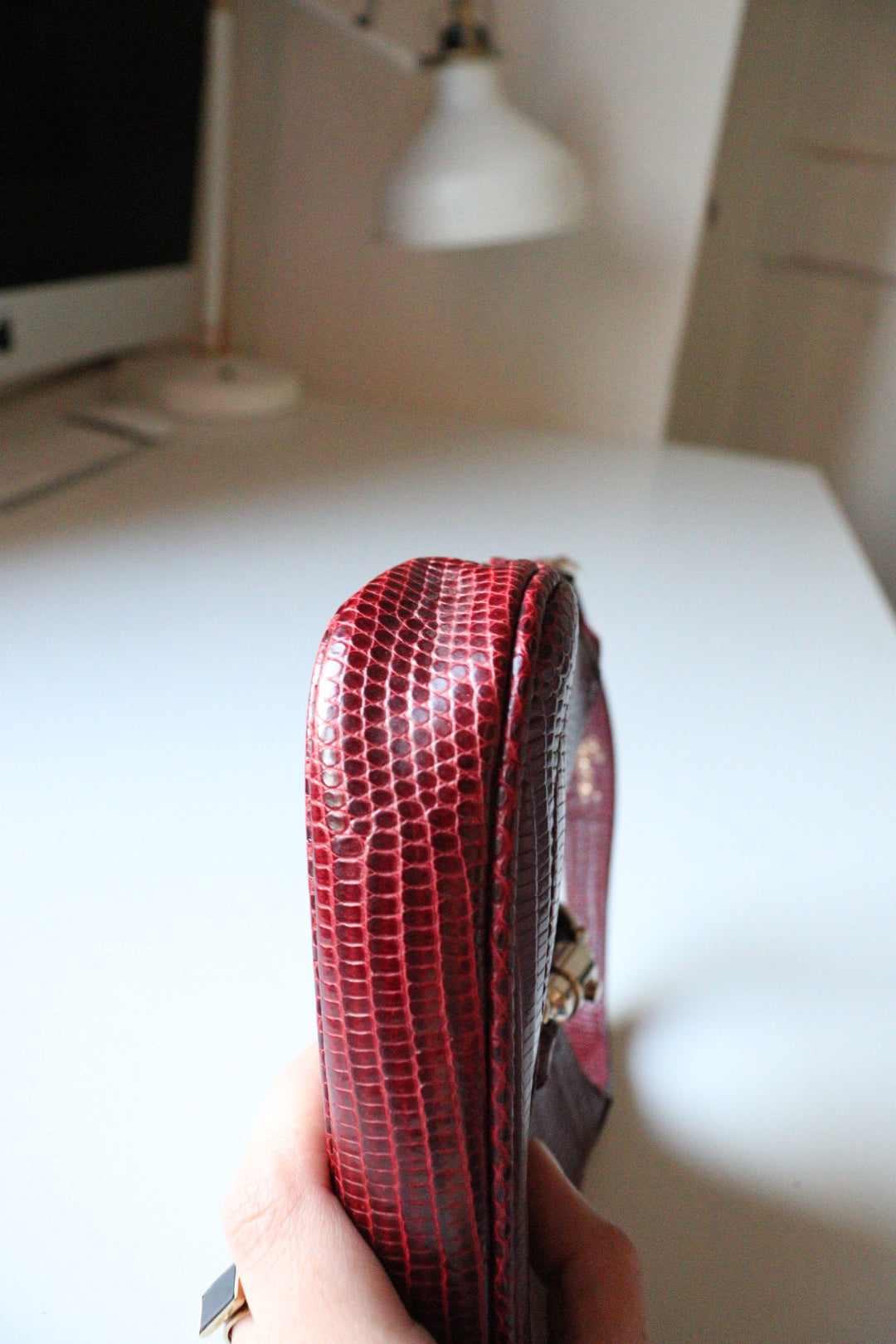 Gucci Jackie mini 1961 in pelle lizard Bordeaux by Tom Ford