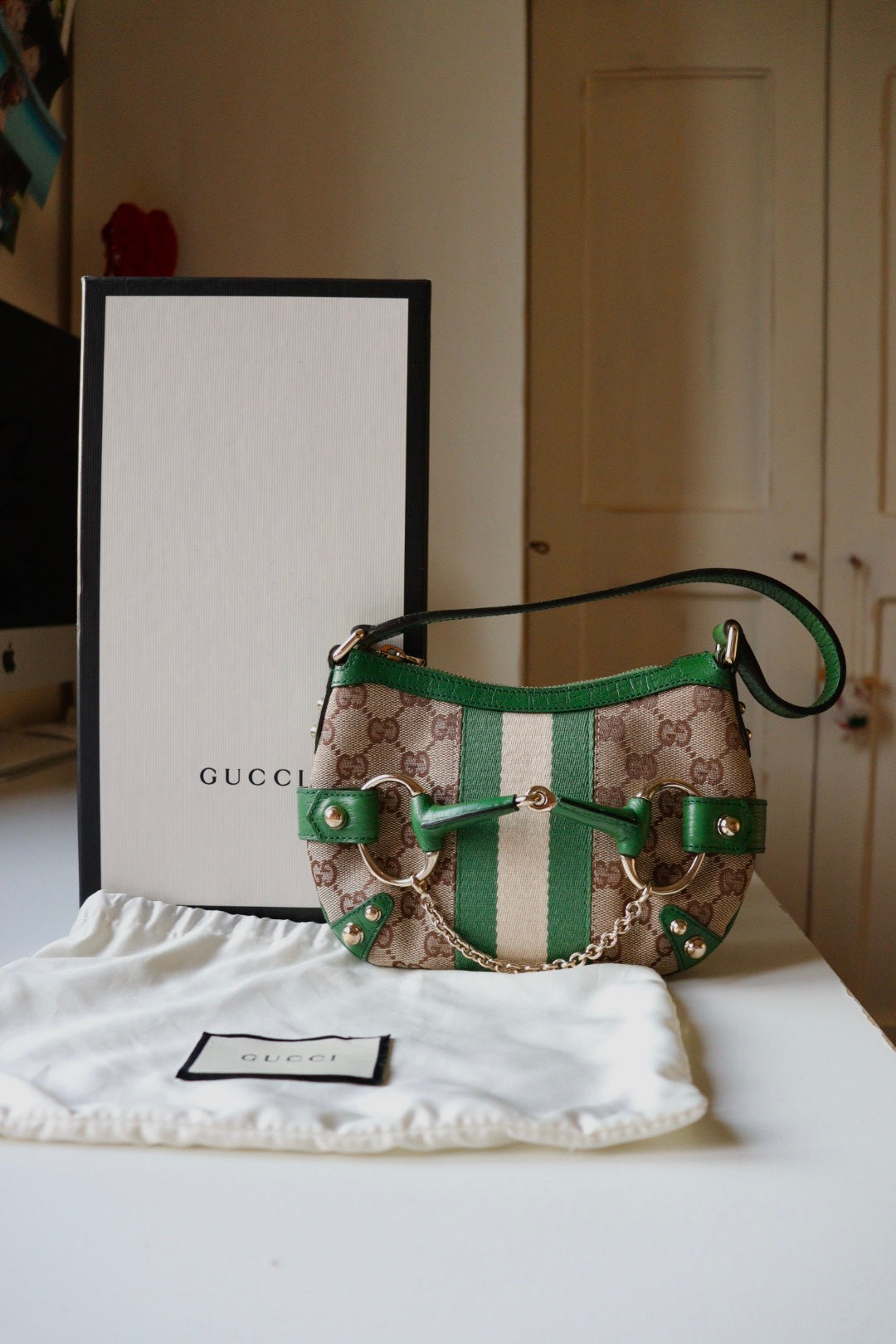 Gucci Mini Horsebit Chain – Tom Ford Era (Monogram GG & Verde)