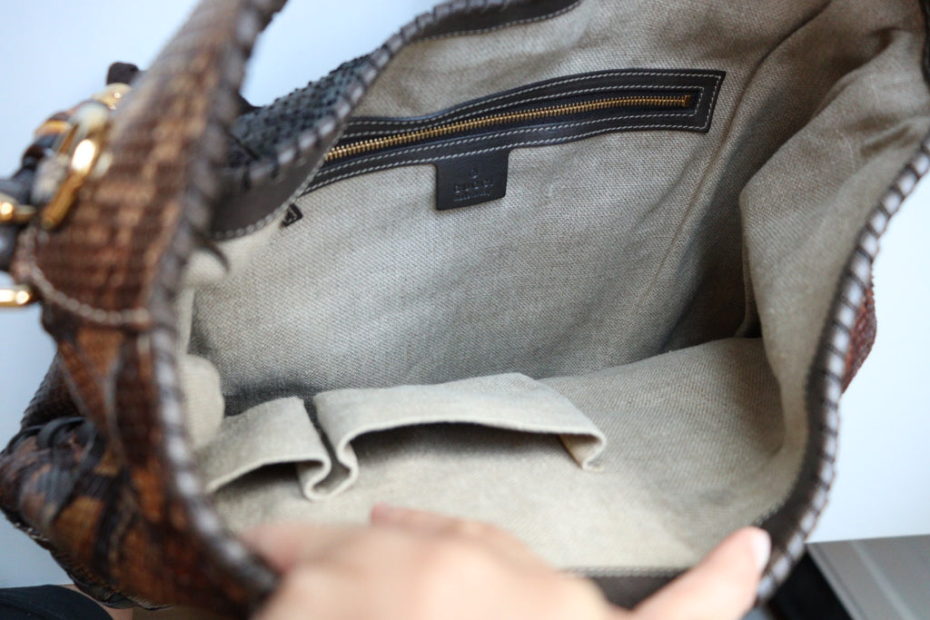 Gucci Jackie Large – Edizione d’Archivio Tom Ford in Pitone con Nappe in Bambù