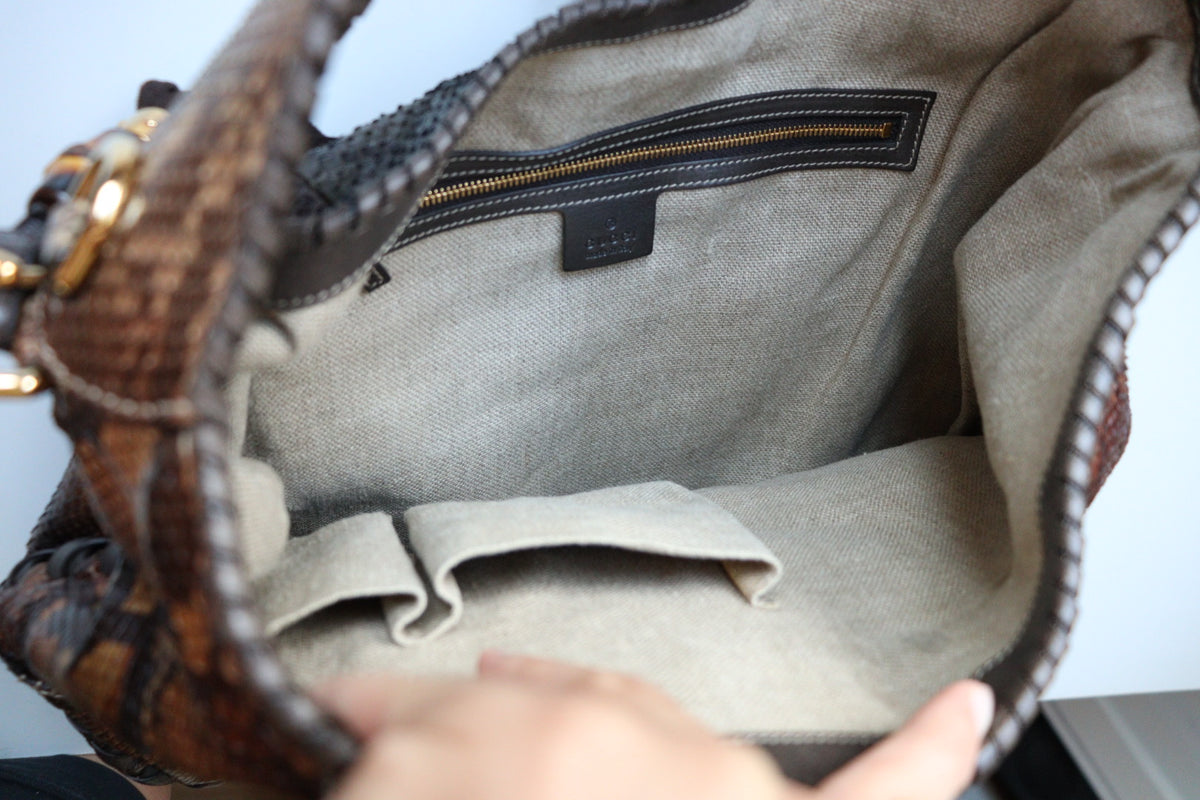 Gucci Jackie Large – Edizione d’Archivio Tom Ford in Pitone con Nappe in Bambù