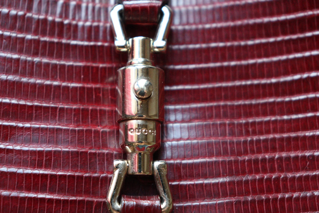 Gucci Jackie mini 1961 in pelle lizard Bordeaux by Tom Ford