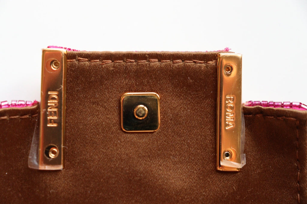 Fendi nano baguette con paillettes fucsia