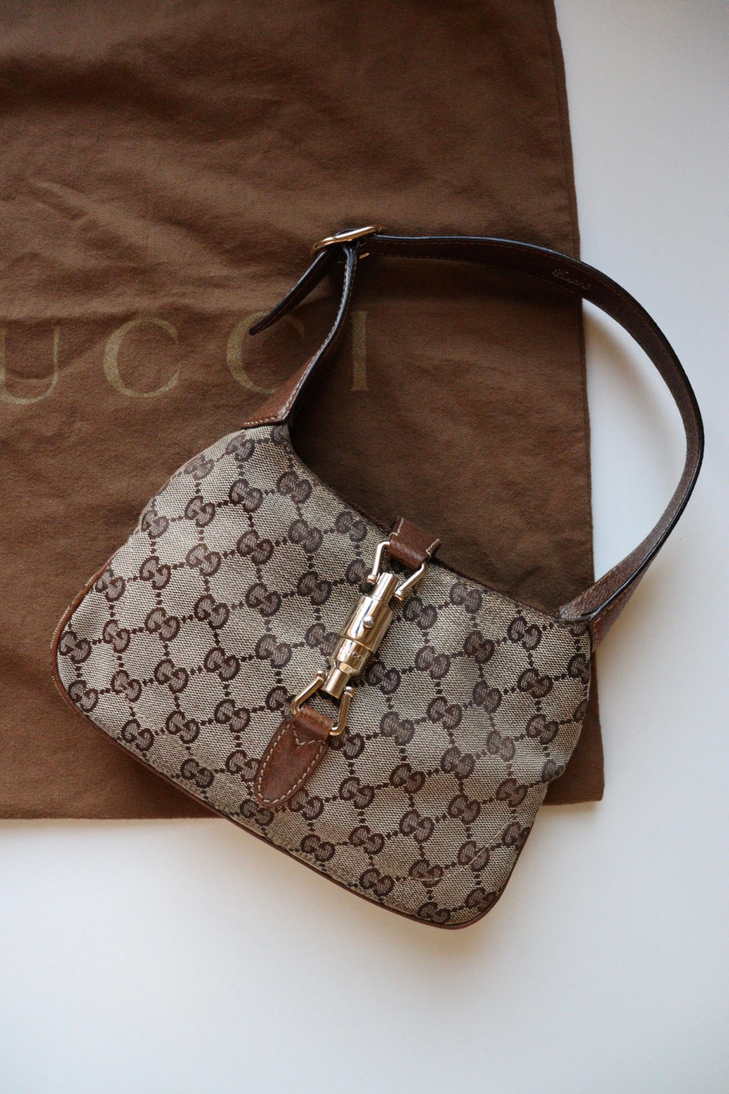 Gucci Jackie Mini vintage con canvas gg beige