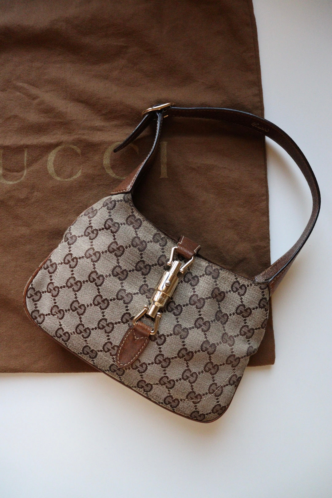 Gucci Jackie Mini vintage con canvas gg beige