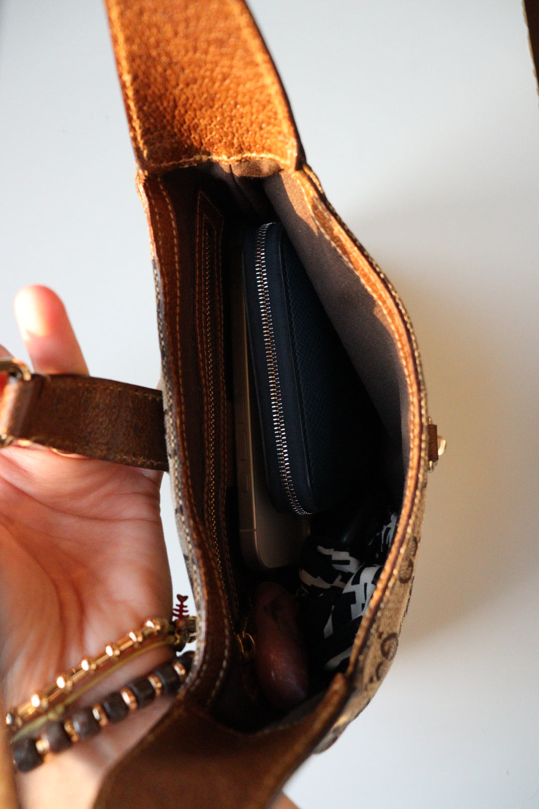 Gucci Jackie Mini vintage con canvas gg beige