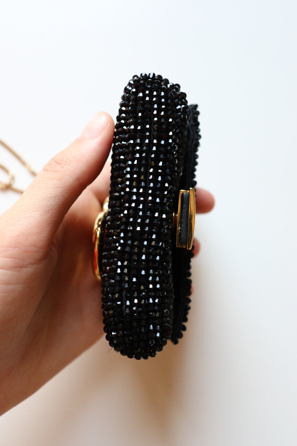 Fendi nano baguette con cristalli neri