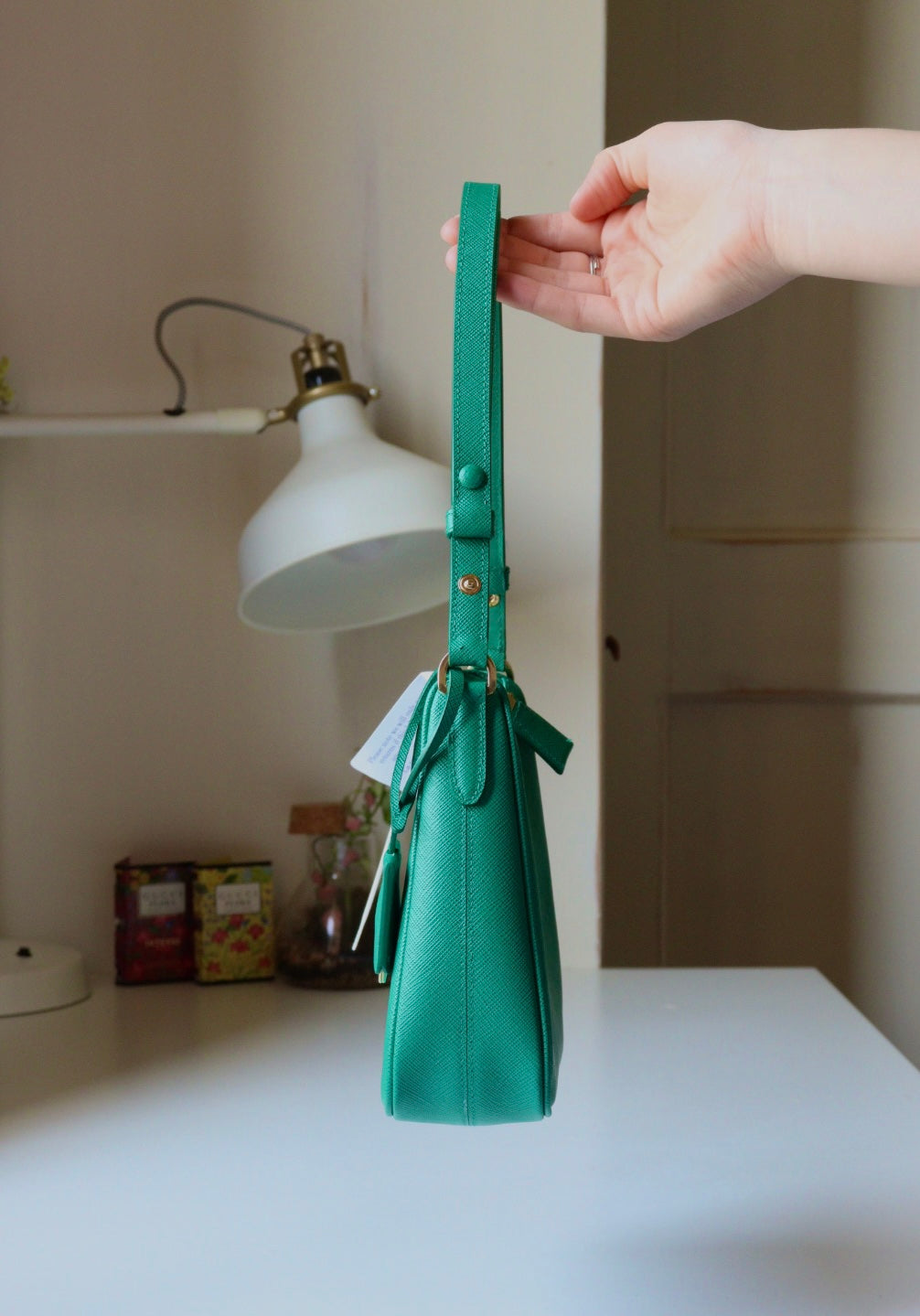 Prada Re edition in pelle saffiano verde (nuova!)