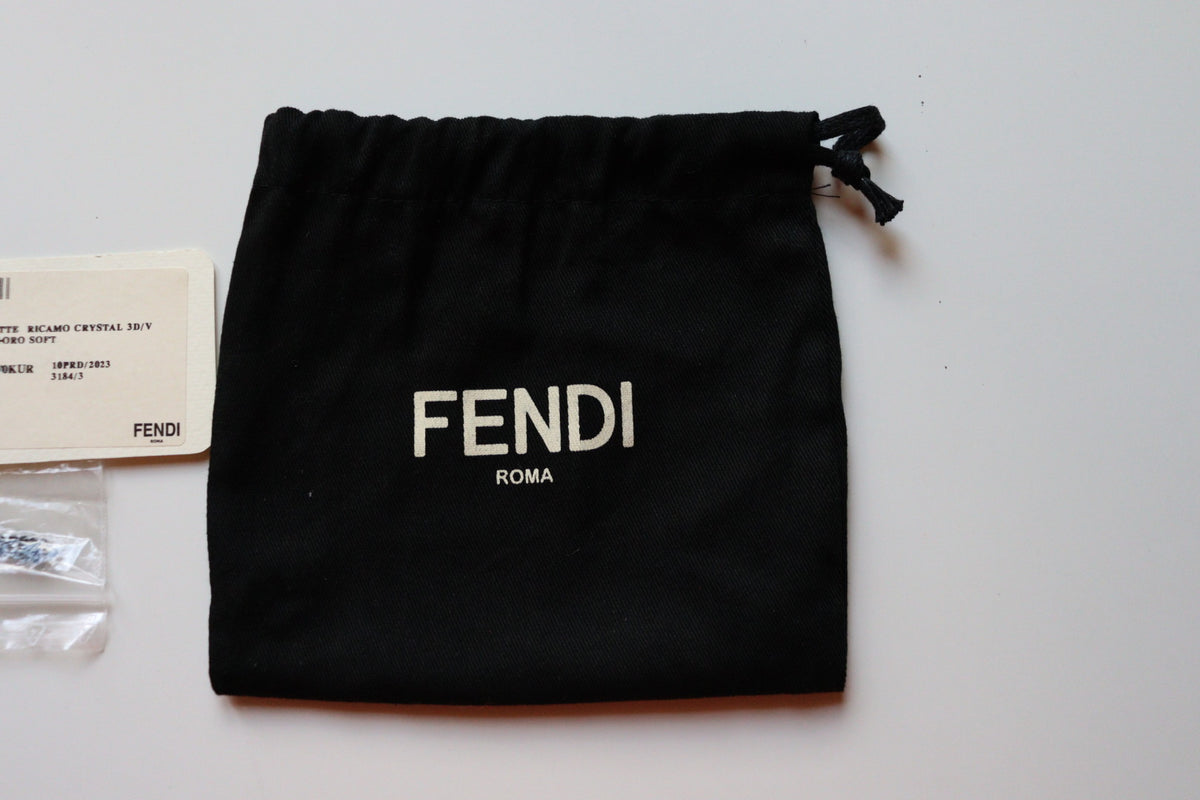 Fendi nano baguette con cristalli neri