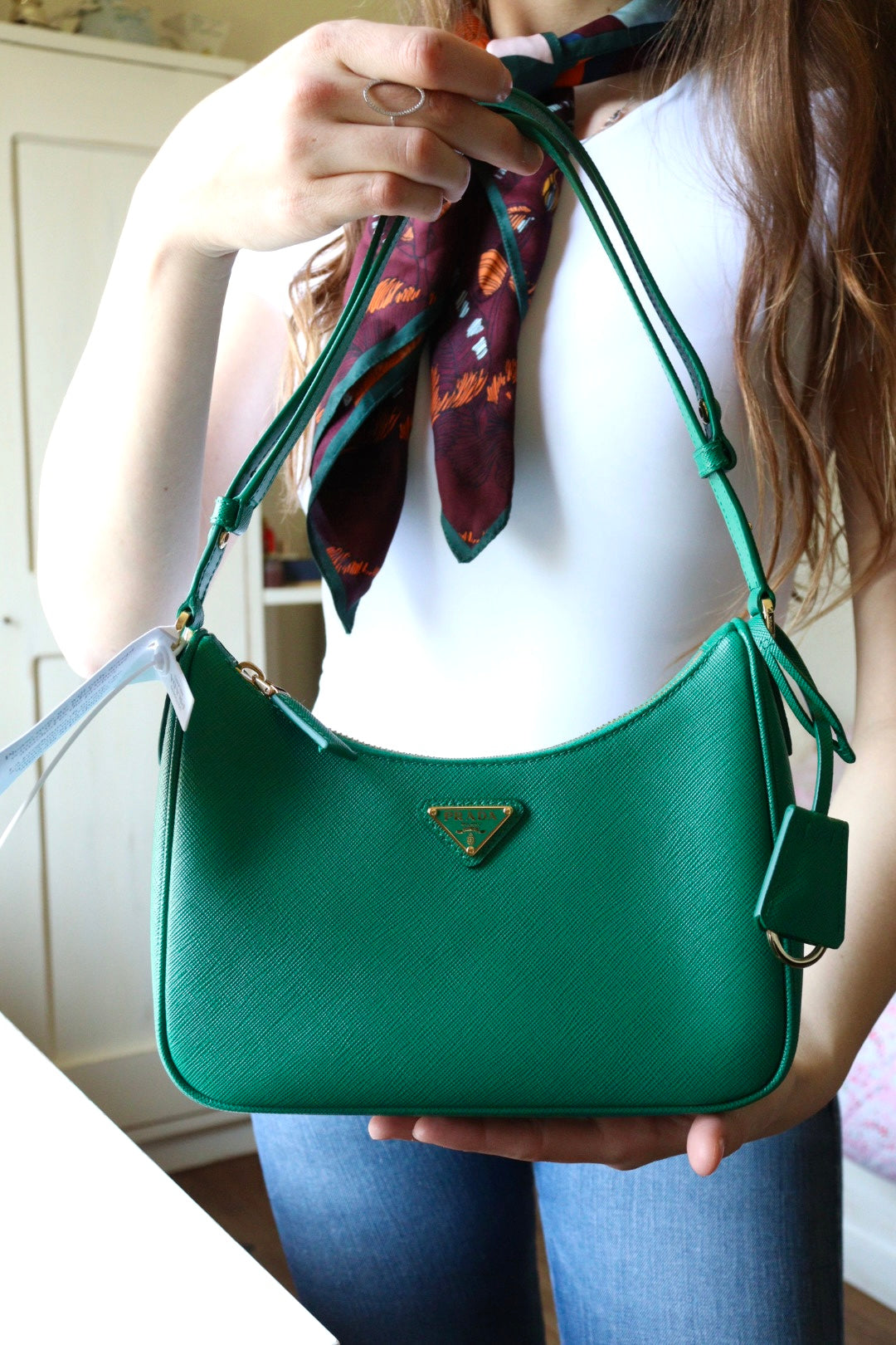 Prada Re edition in pelle saffiano verde (nuova!)