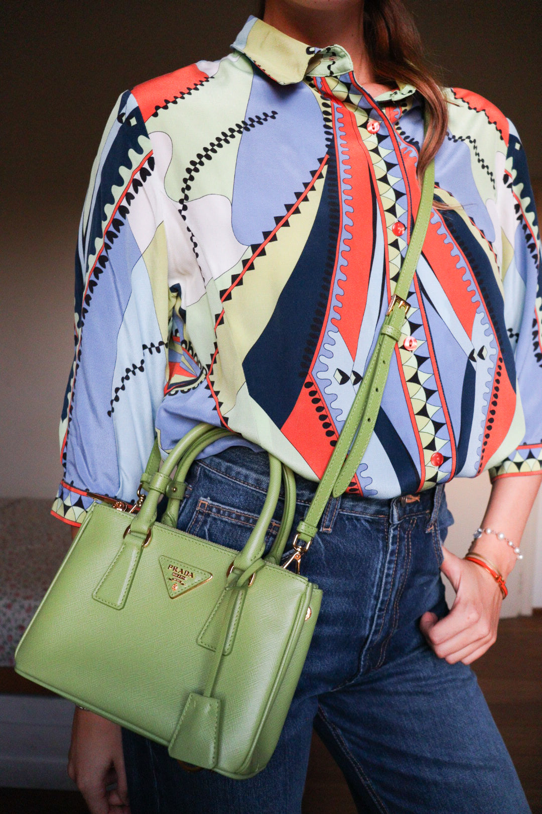 Prada Galleria Mini in pelle saffiano (color originale Prato)