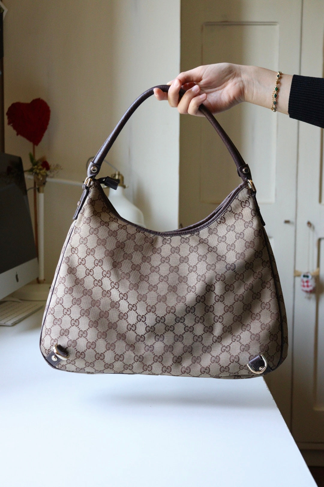 Gucci Abbey D ring in cavas modello Large