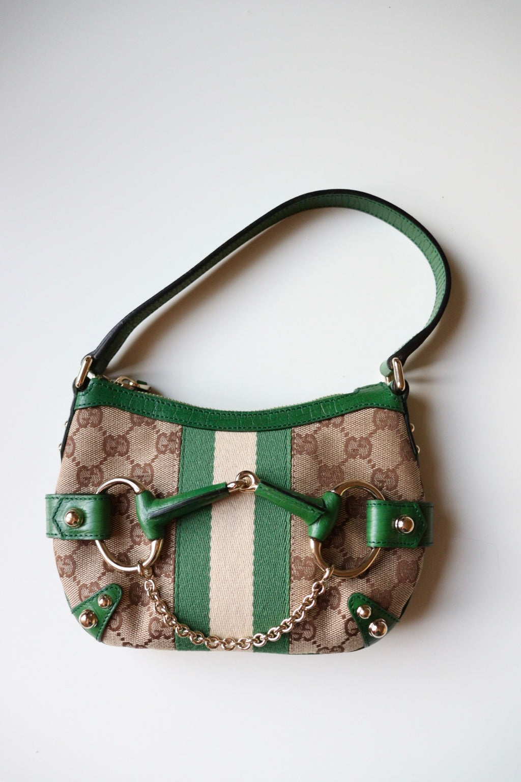 Gucci Mini Horsebit Chain – Tom Ford Era (Monogram GG & Verde)