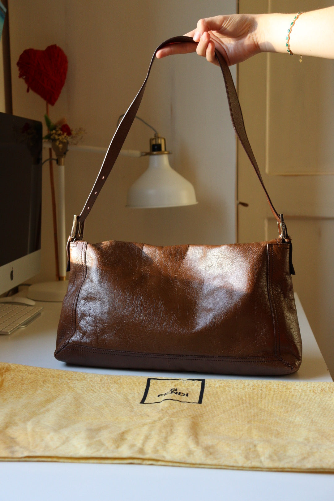 Fendi Baguette Large marrone in condizioni eccellenti