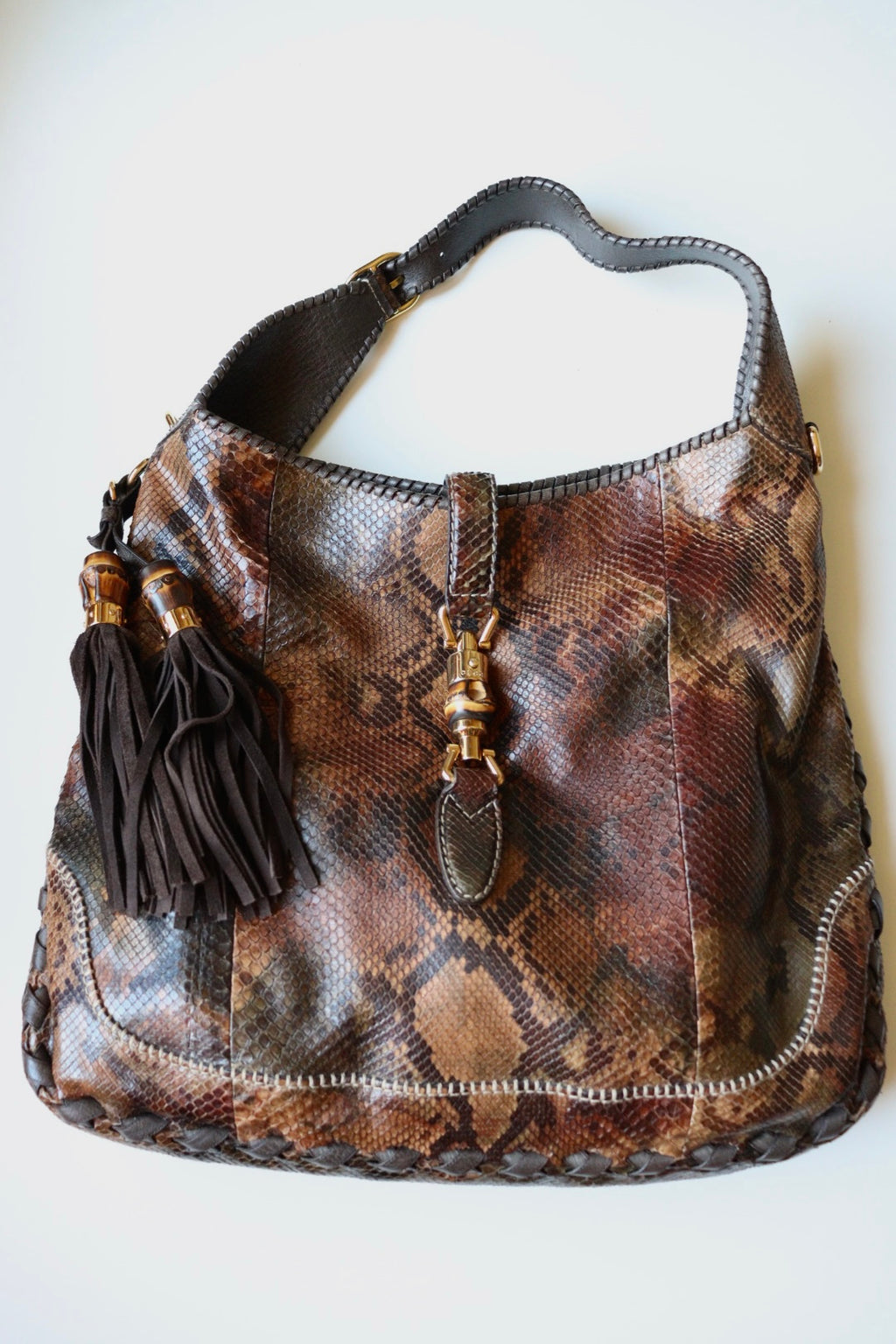 Gucci Jackie Large – Edizione d’Archivio Tom Ford in Pitone con Nappe in Bambù