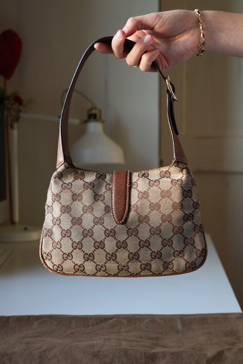 Gucci Jackie Mini vintage con canvas gg beige