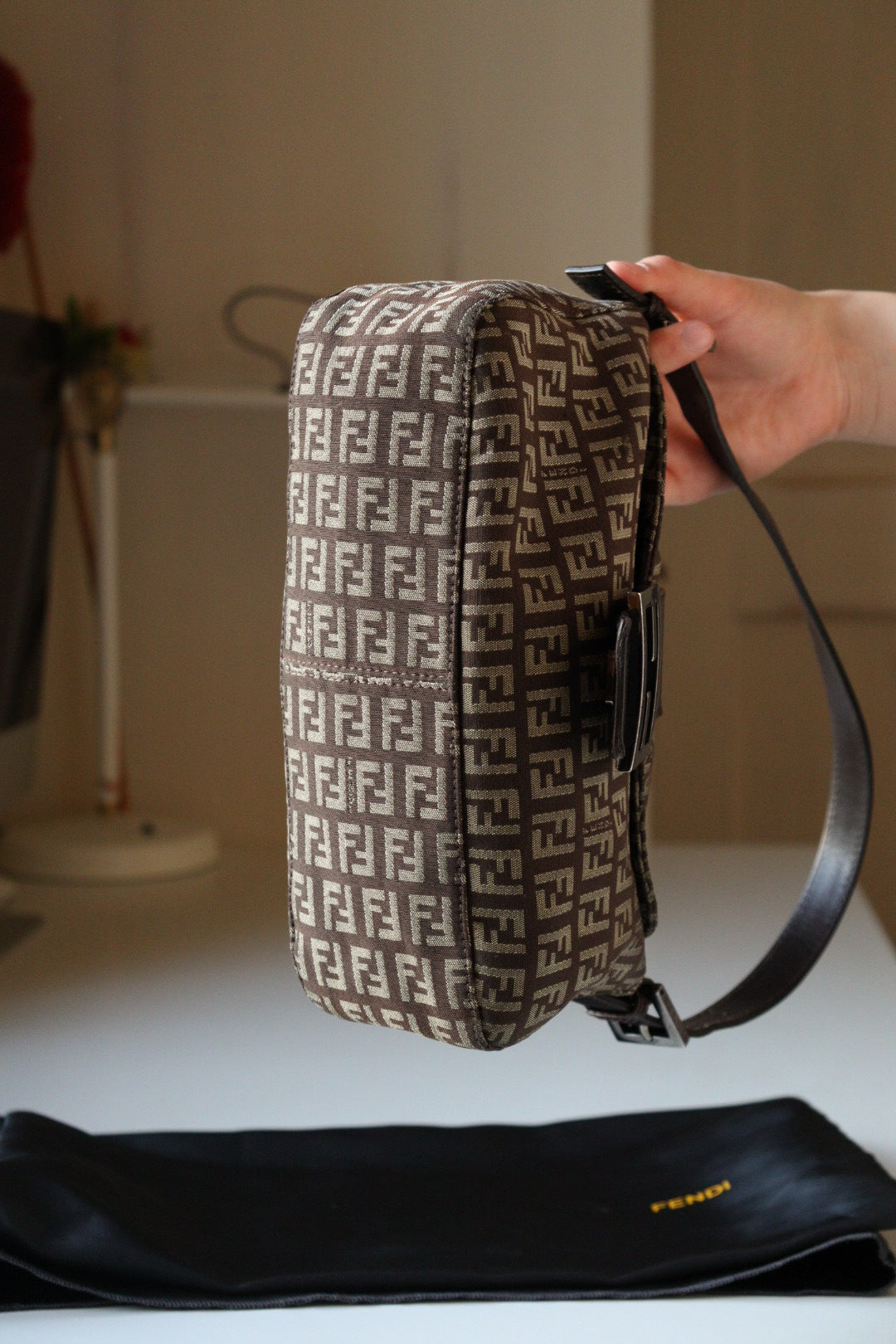 Fendi Mini Mamma in tela zucchino