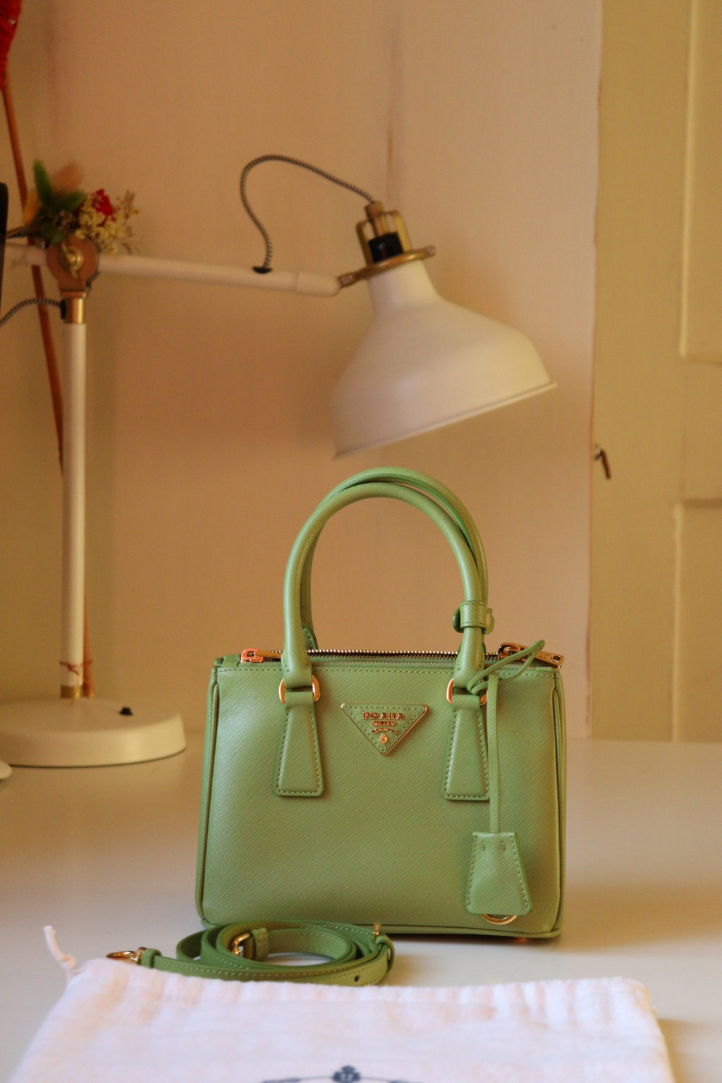 Prada Galleria Mini in pelle saffiano (color originale Prato)