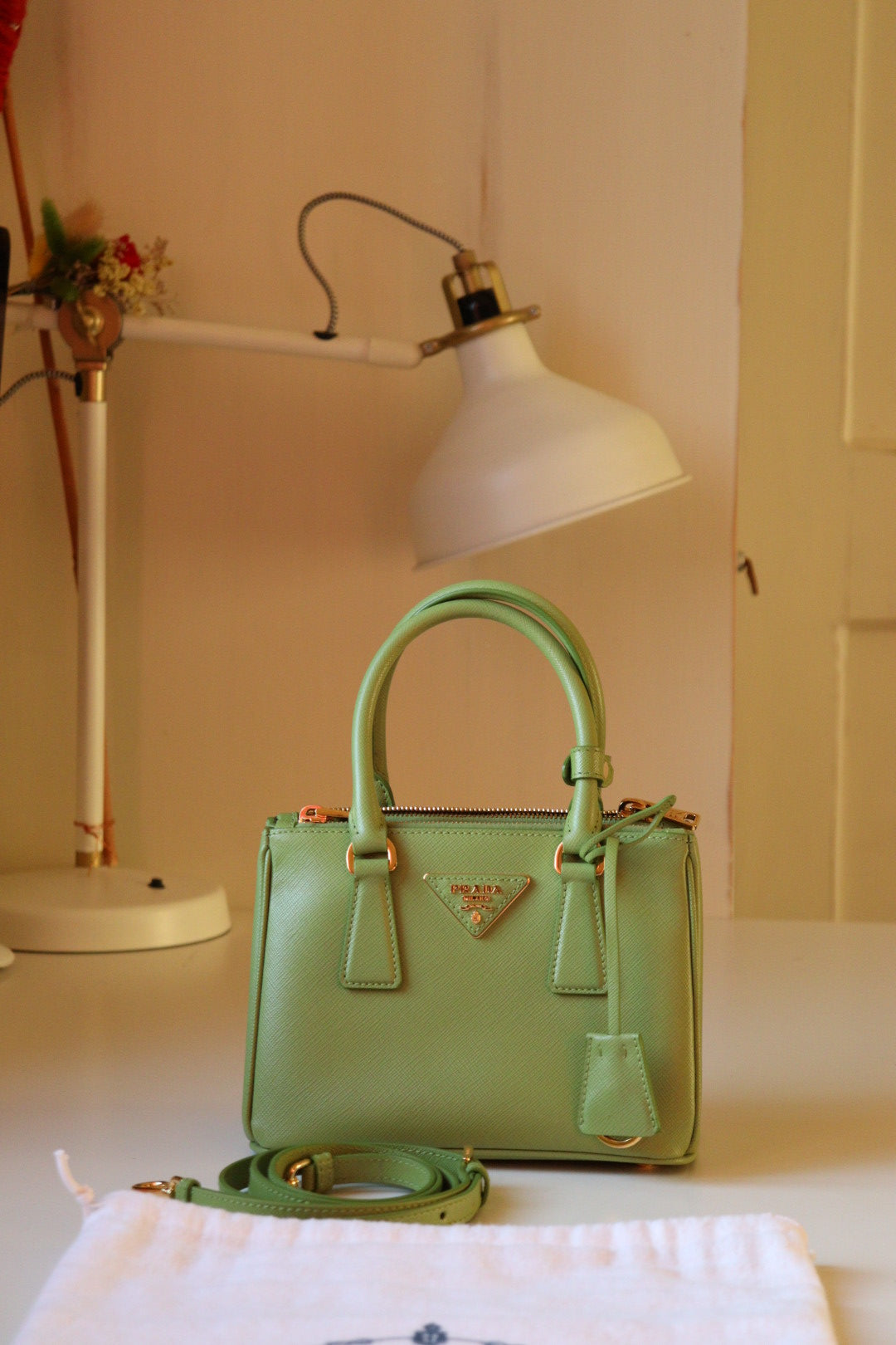 Prada Galleria Mini in pelle saffiano (color originale Prato)