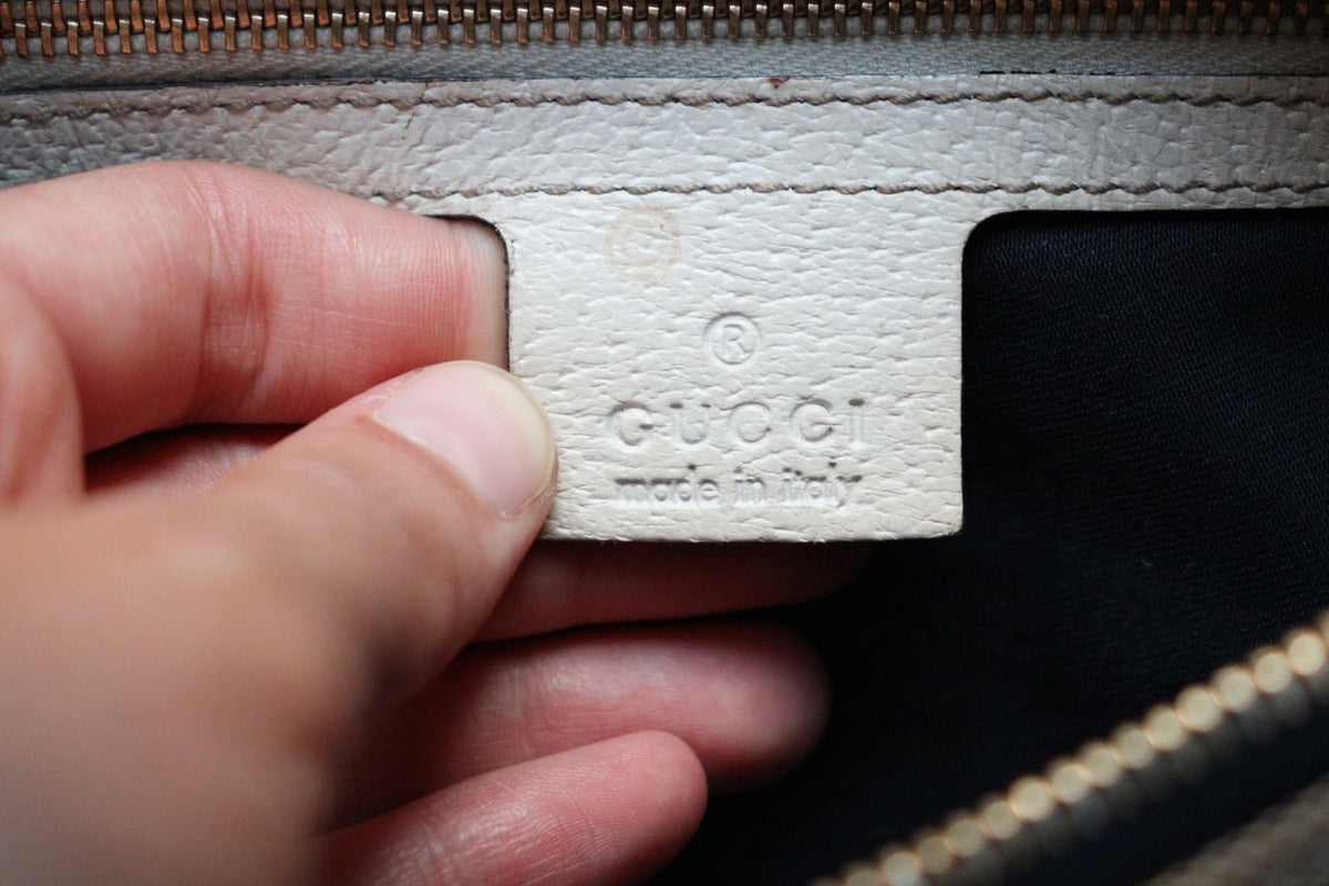Gucci Hobo Horsebit con rifiniture in pelle chiara e canvas blu navy