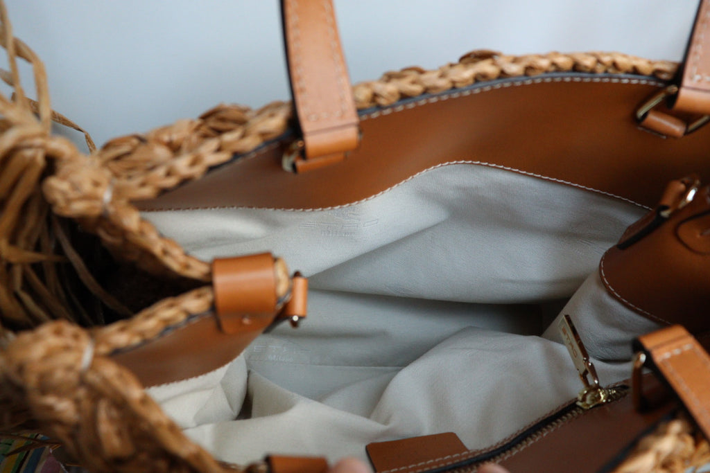 Borsa Tote in paglia di Etro
