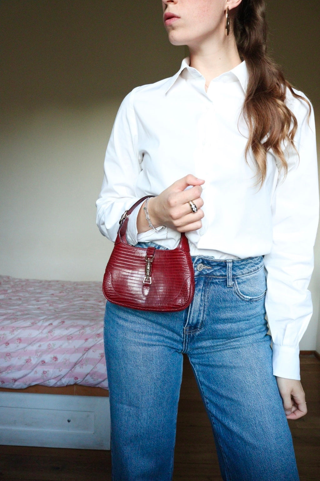 Gucci Jackie mini 1961 in pelle lizard Bordeaux by Tom Ford
