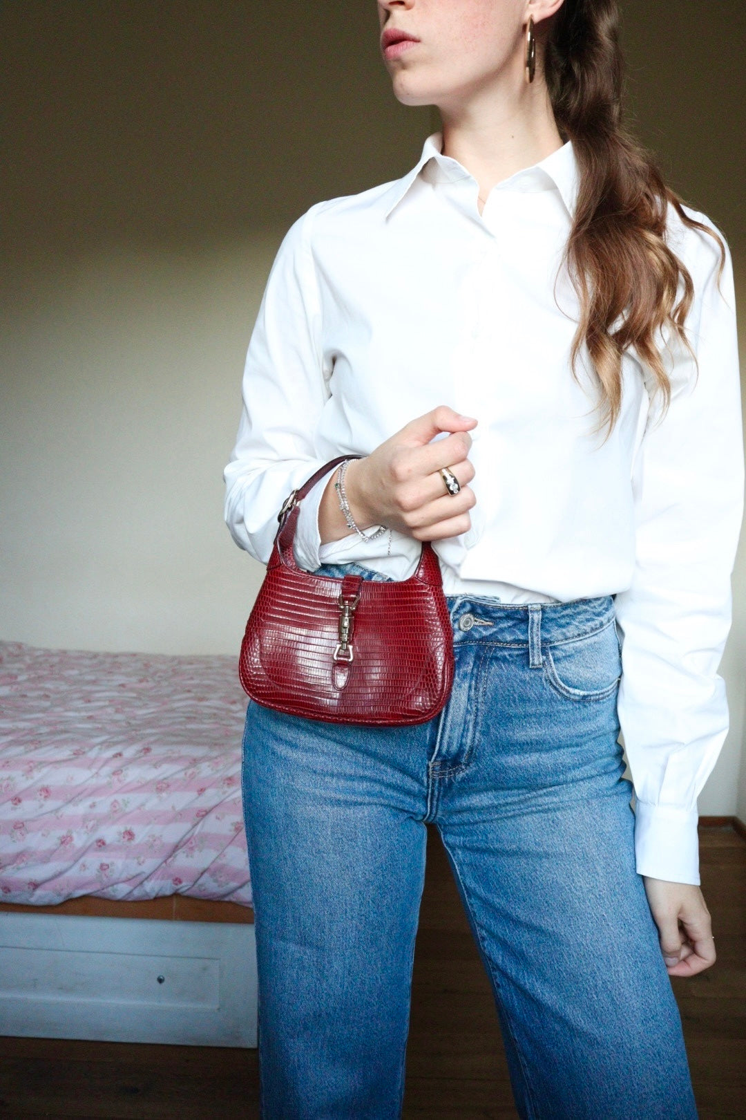 Gucci Jackie mini 1961 in pelle lizard Bordeaux by Tom Ford