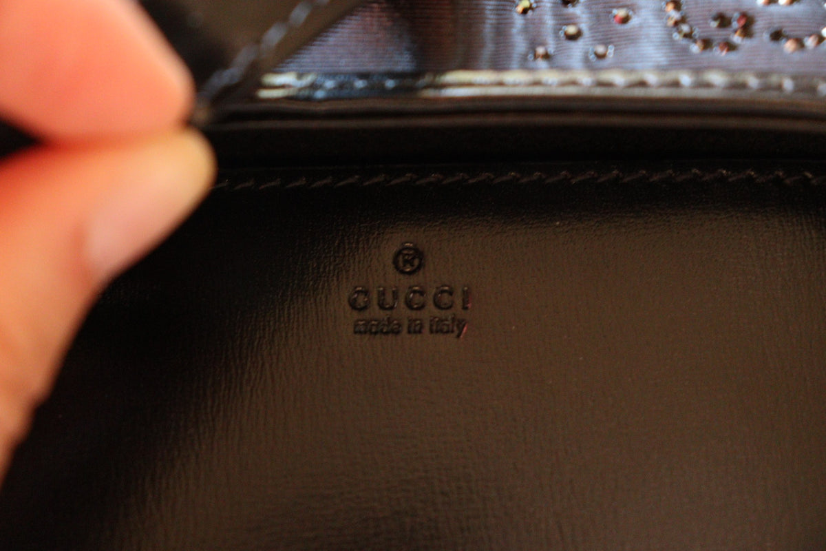 Gucci Jackie mini 1961 Crystal Monogram nera con corredo completo