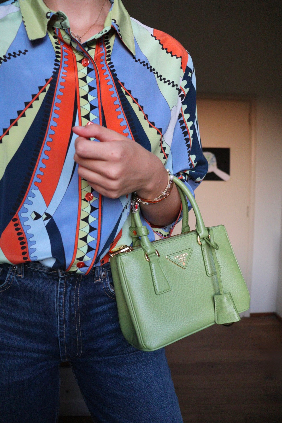 Prada Galleria Mini in pelle saffiano (color originale Prato)