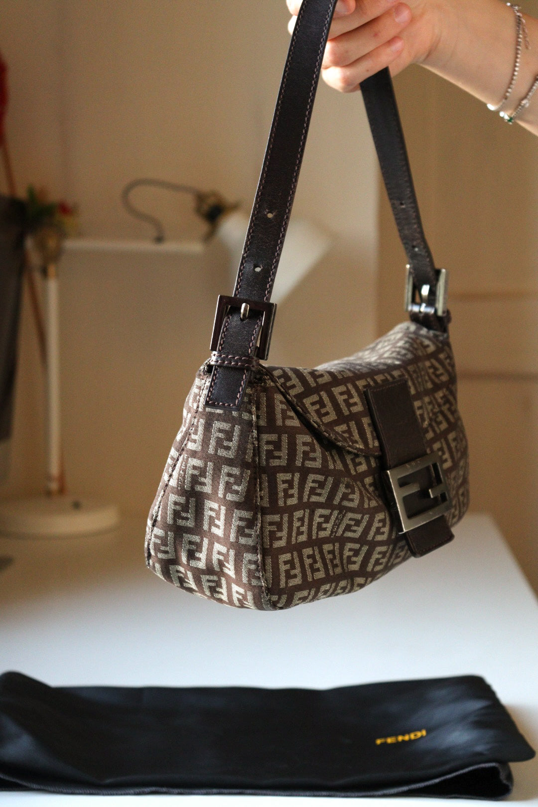 Fendi Mini Mamma in tela zucchino