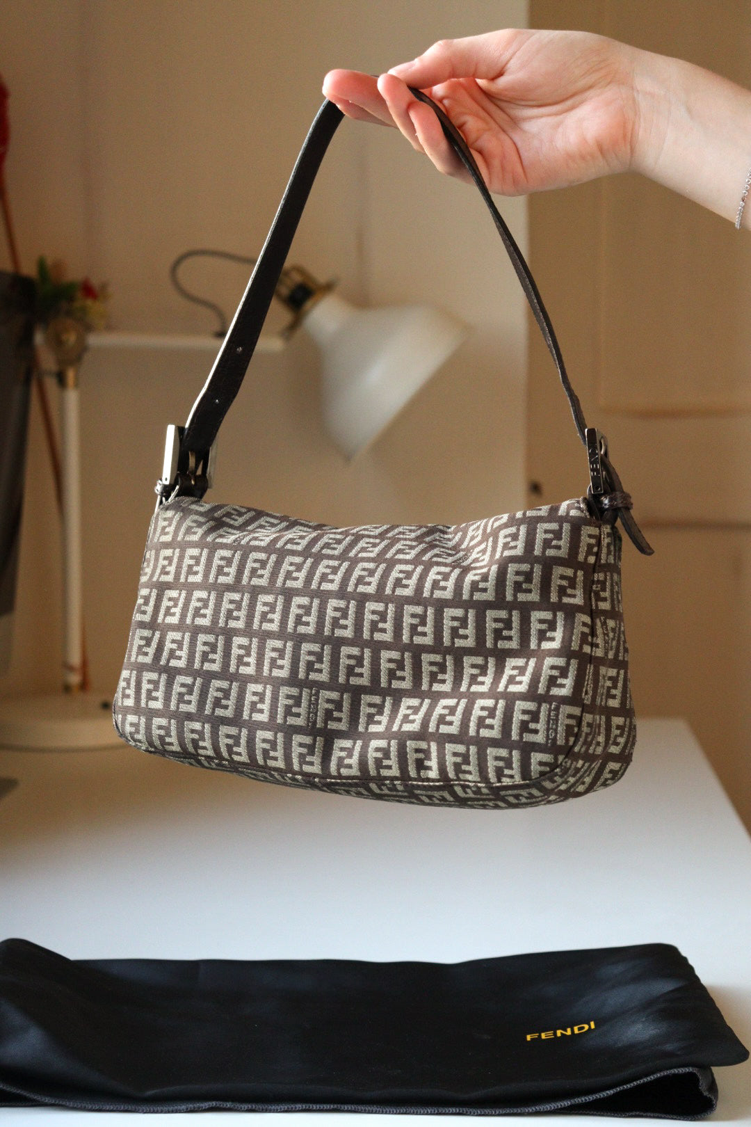 Fendi Mini Mamma in tela zucchino