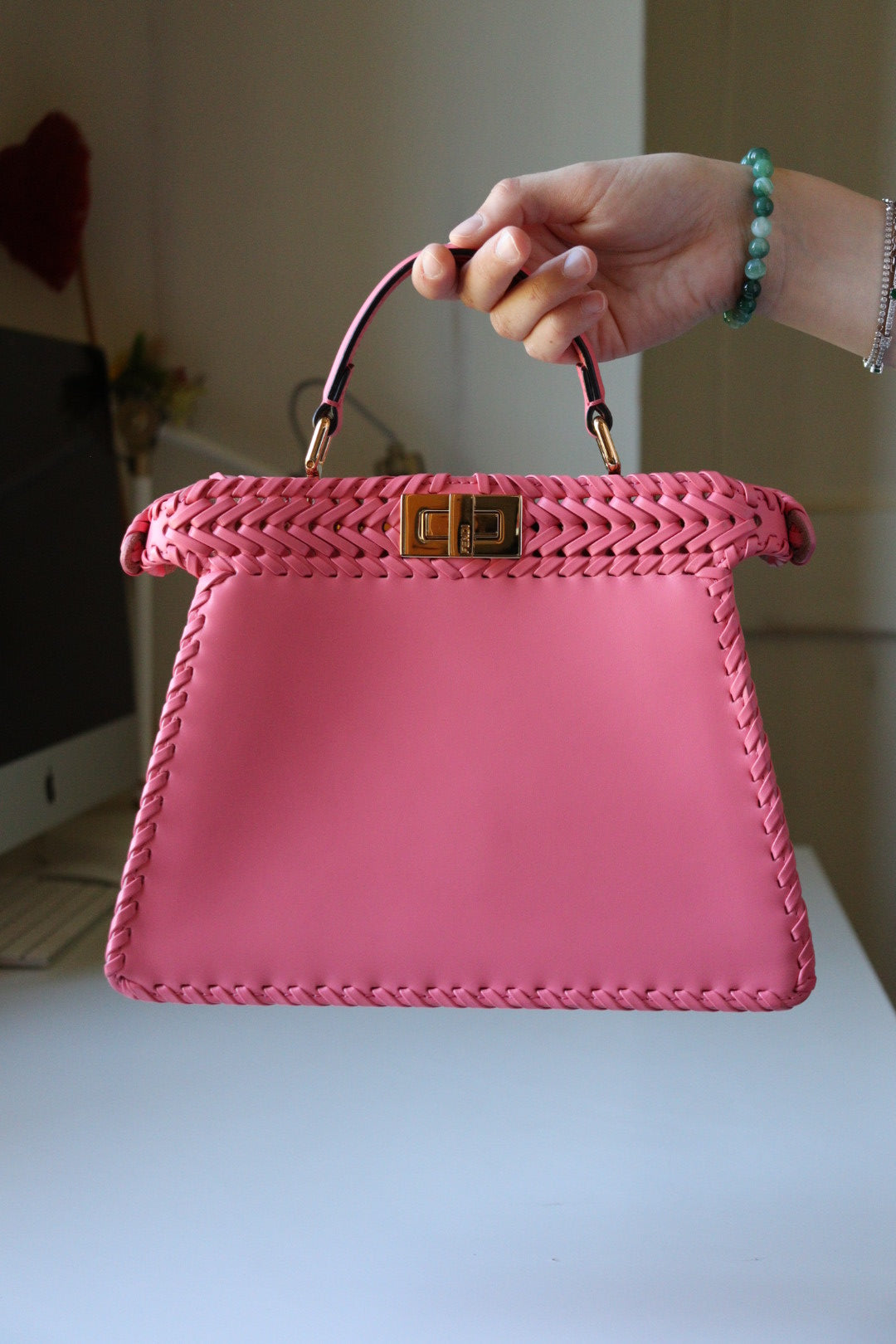 Fendi Peekaboo Interlace Rosa Small