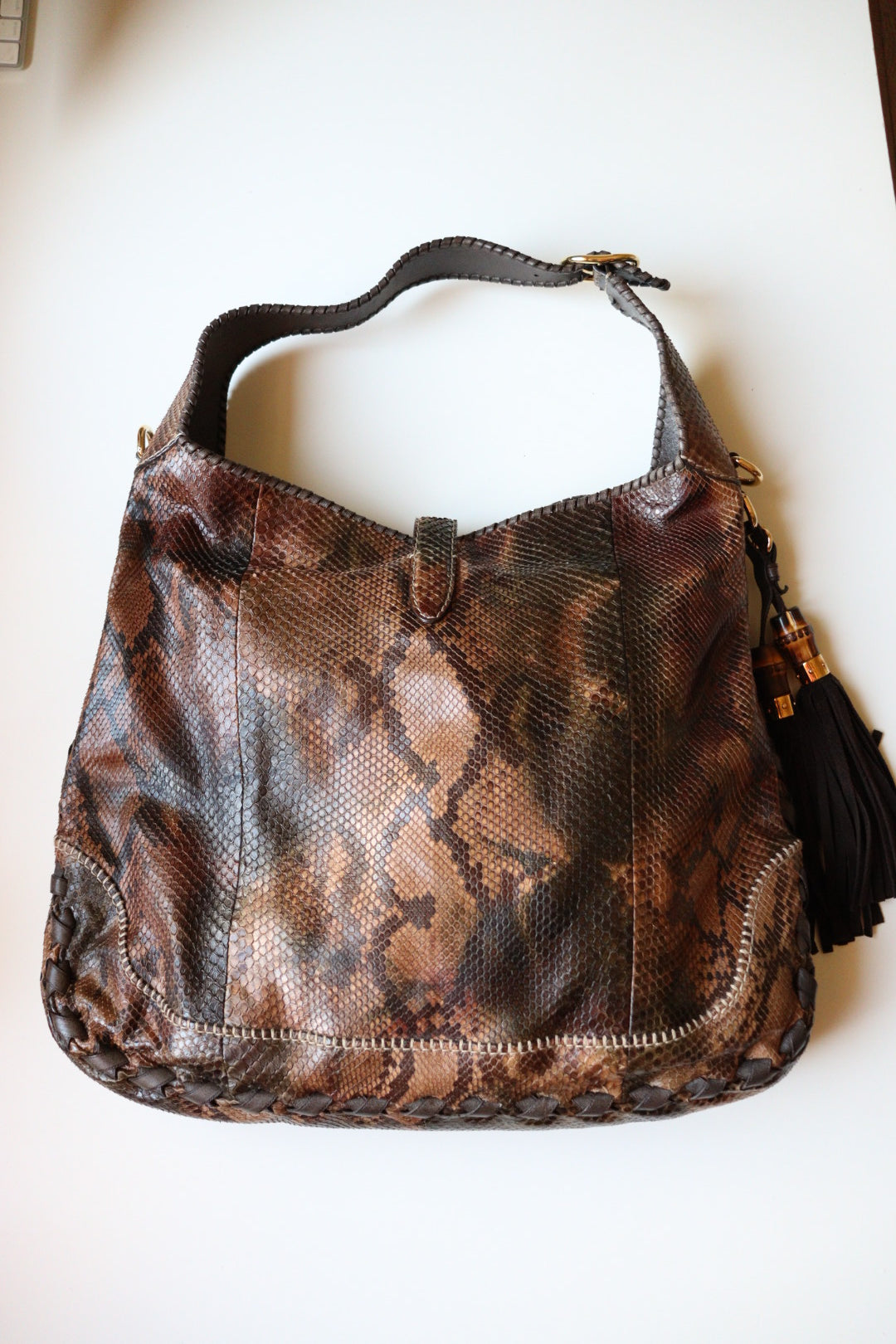 Gucci Jackie Large – Edizione d’Archivio Tom Ford in Pitone con Nappe in Bambù