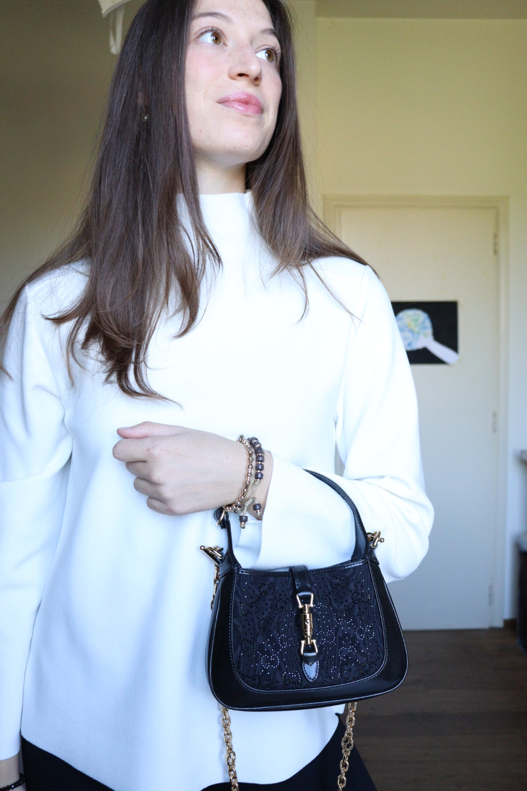 Gucci Jackie mini 1961 Crystal Monogram nera
