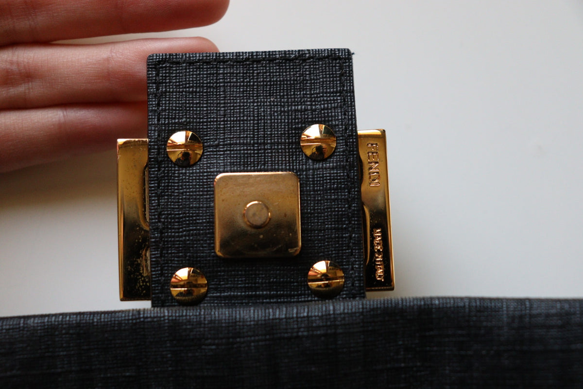 Fendi Mamma Baguette tela zucchino cerata