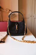 Gucci Jackie mini 1961 Crystal Monogram nera con corredo completo