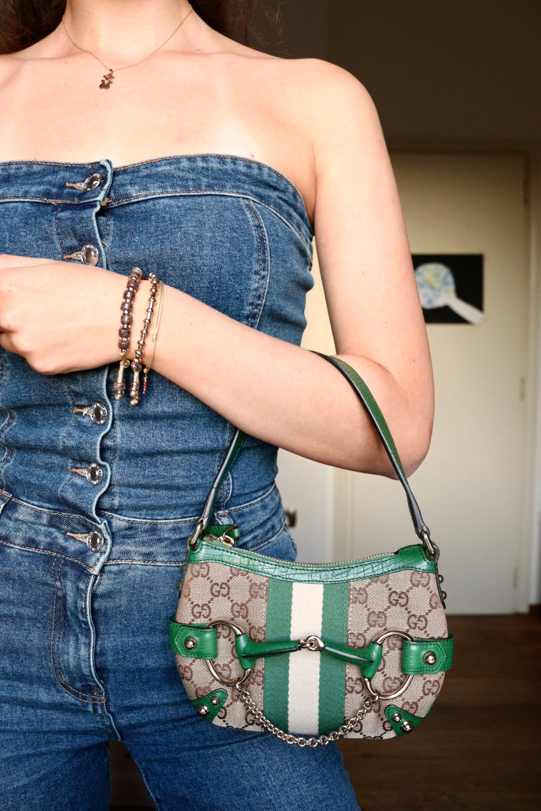 Gucci Mini Horsebit Chain – Tom Ford Era (Monogram GG & Verde)