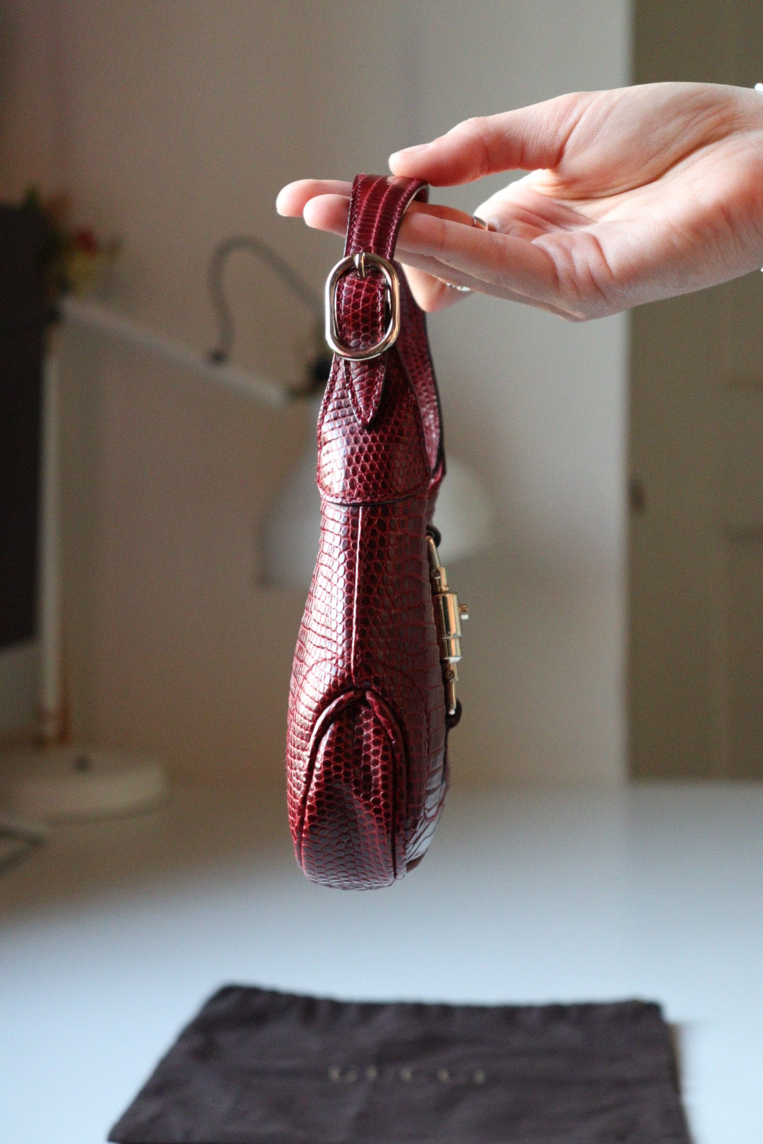 Gucci Jackie mini 1961 in pelle lizard Bordeaux by Tom Ford
