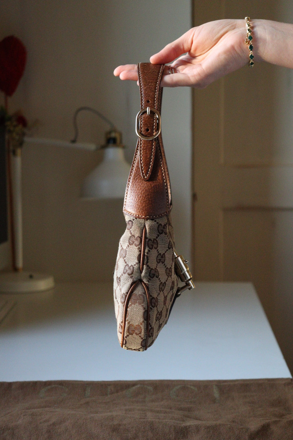 Gucci Jackie Mini vintage con canvas gg beige