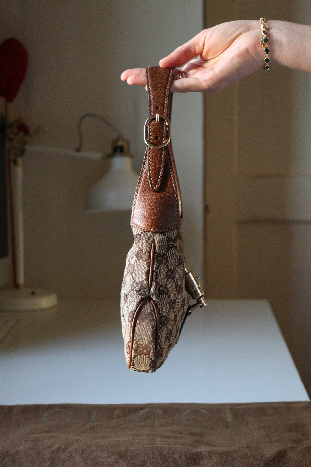 Gucci Jackie Mini vintage con canvas gg beige