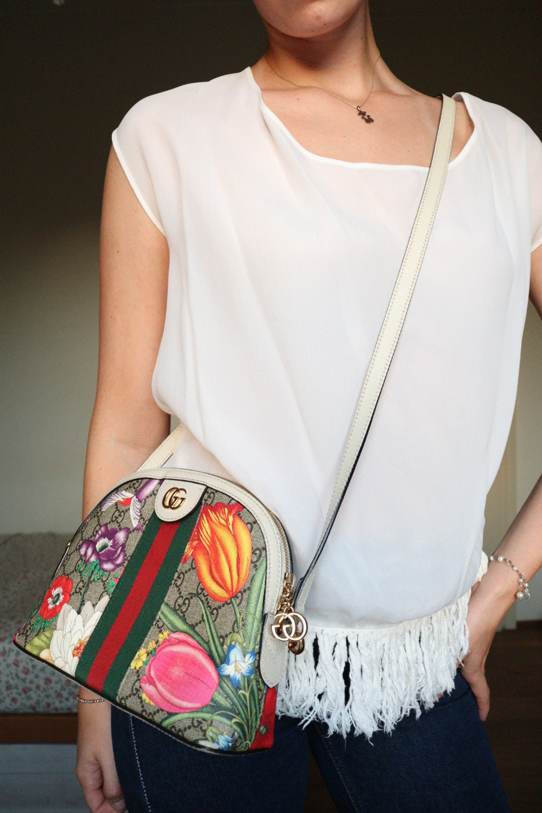 Gucci Ophidia Small Dome Flora Crossbody