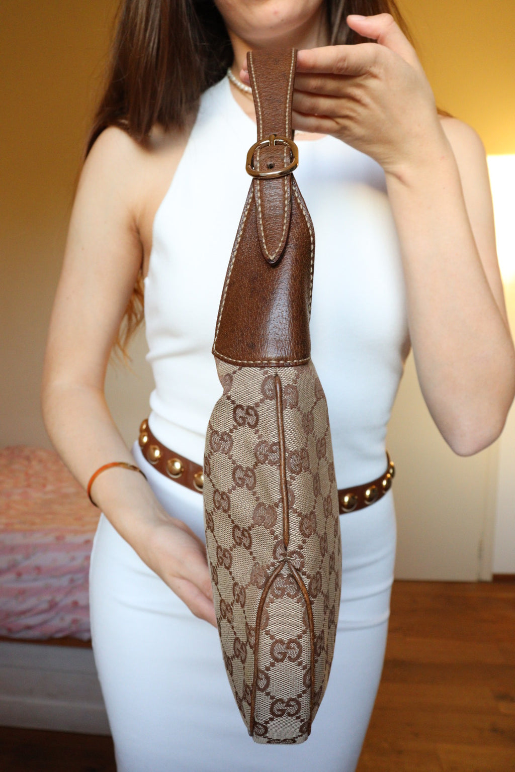 Gucci Jackie media canvas beige