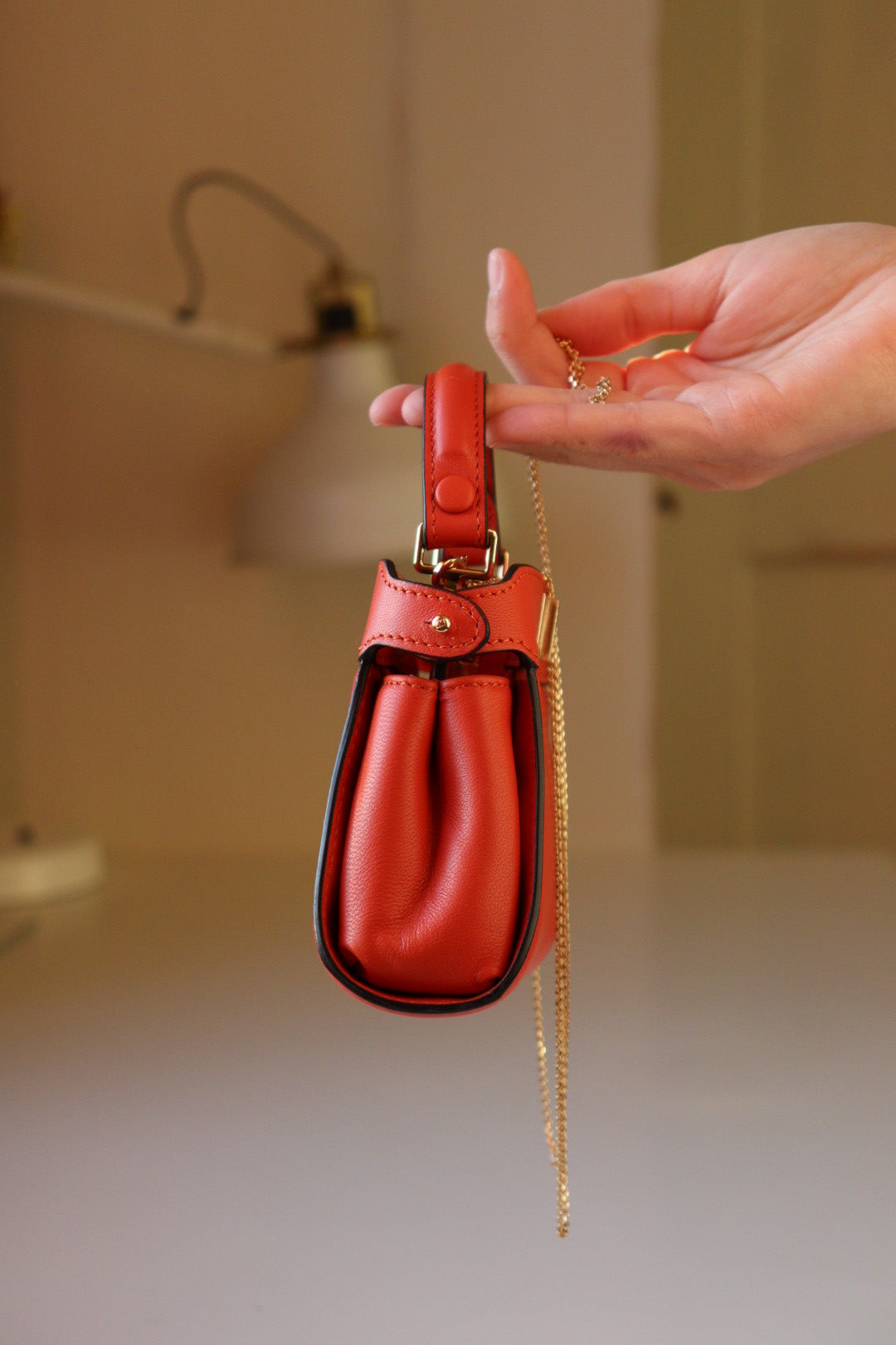 Fendi Nano Peekaboo arancione