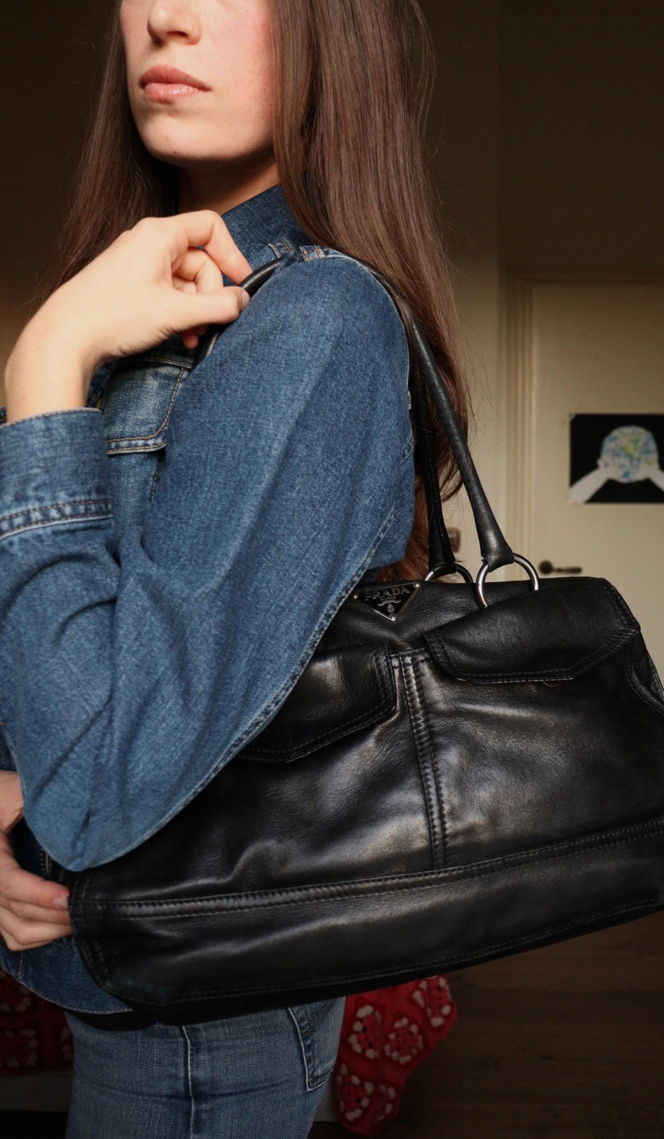 Prada Bowling Vintage anni 90 in nappa